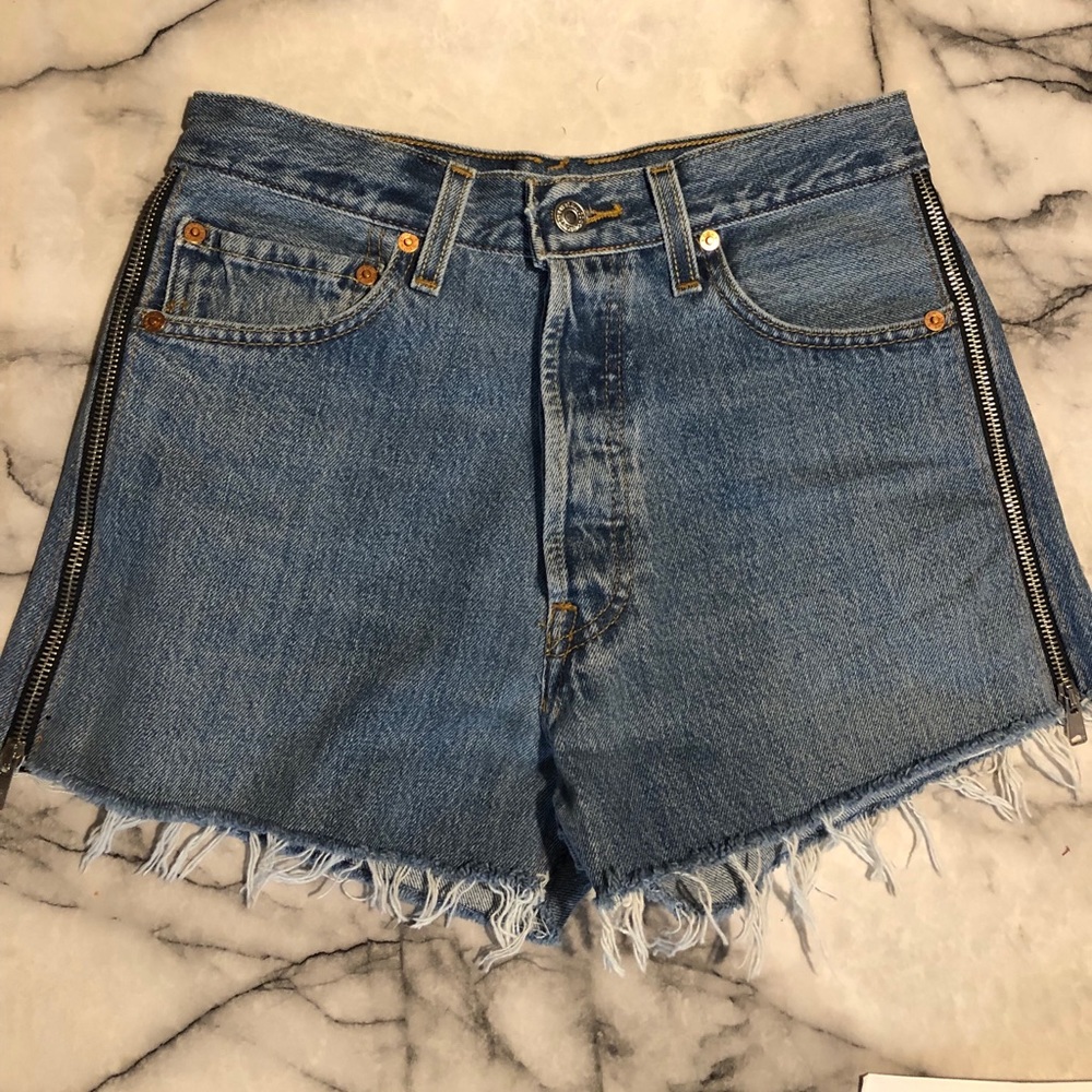 Re/Done Side Zip Short